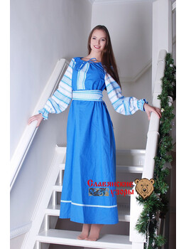 Платье народное Голубой ручей