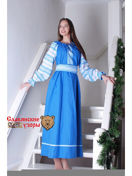 Платье народное Голубой ручей