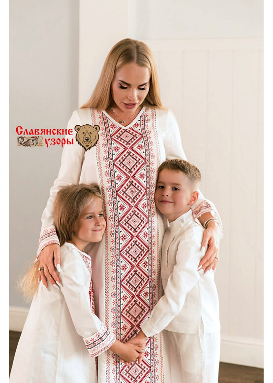 Платье славянское с орнаментами Берегиня