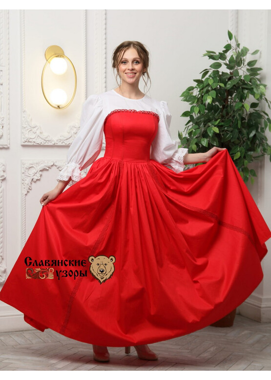 Платье корсетное красное