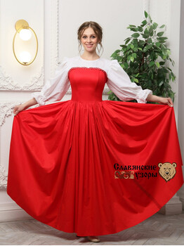 Платье корсетное красное