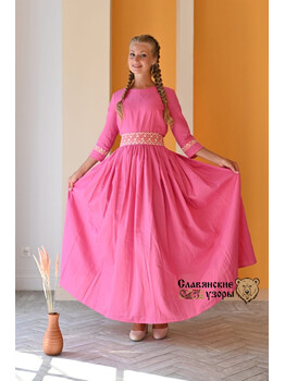 Платье в пол Надежда розовое