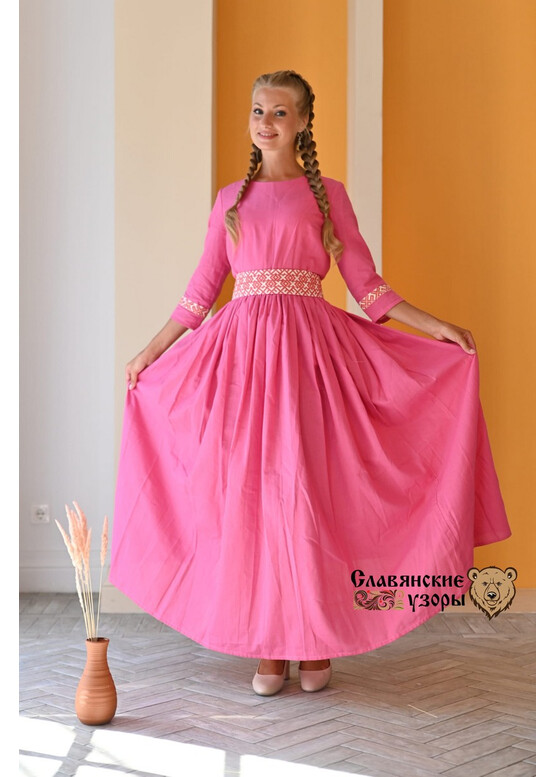 Платье в пол Надежда розовое