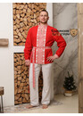 Рубаха мужская традиционная Ясный Сокол красная